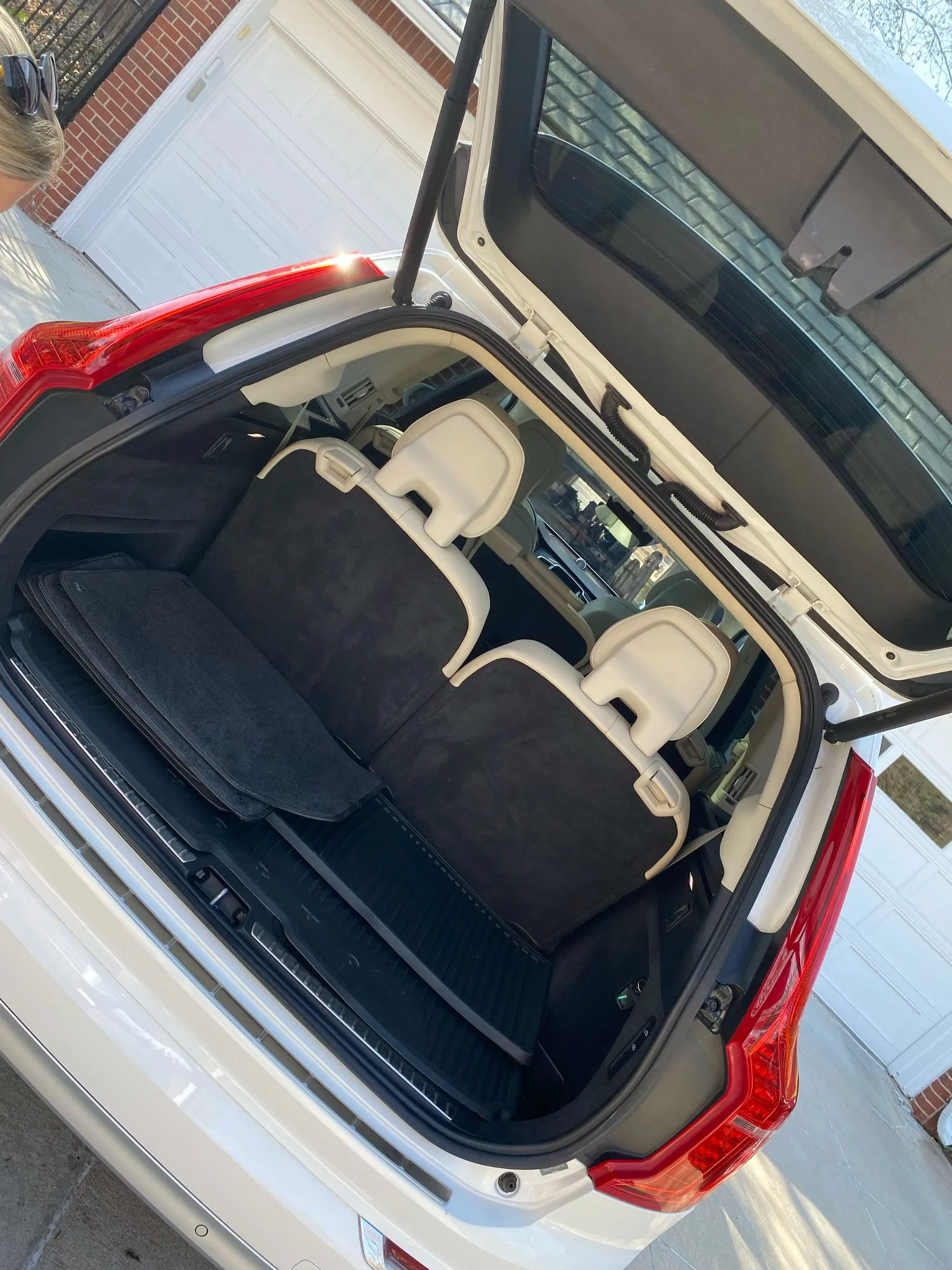 Before backseat detailing - stained and dirty upholstery